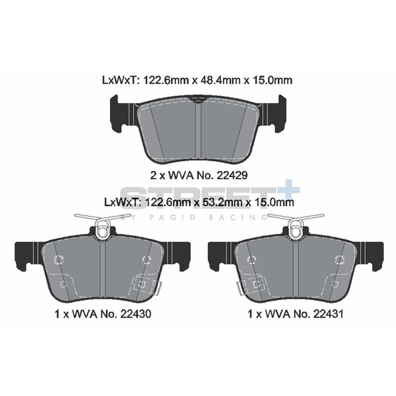 PAGID T8237SP2001 Rear Brake Pads for STREET+ for HONDA Civic Type-R (FK / FL) 2016- Photo-2