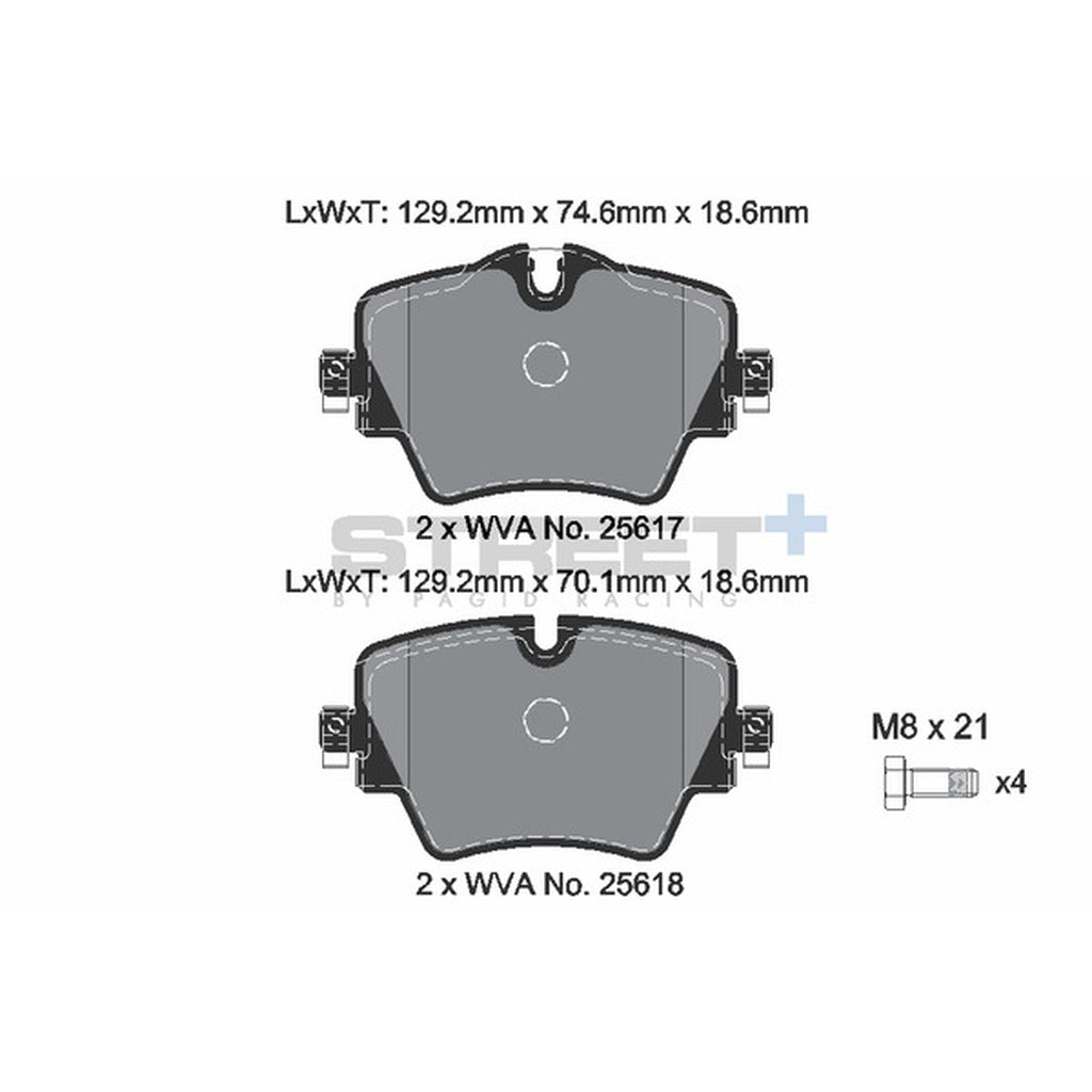 PAGID T8285SP2001 Front Brake Pads for STREET+ for BMW Z4 20i / 30i (G29) w / o M Sport Brake Photo-1
