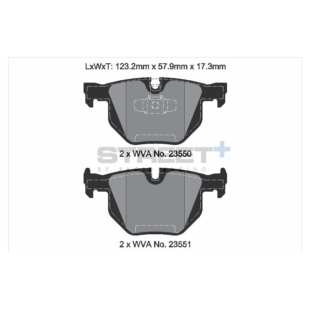 PAGID T8298SP2001 Rear Brake Pads for STREET+ for BMW E90 / E91 / E92 / E93 Photo-1
