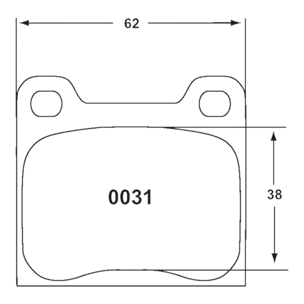 PFC 0031.11.15.44 Rear Brake Pads for FERRARI 308 GT4 / GTB 1973-1977 (11 Compound, 15 mm) Photo-1