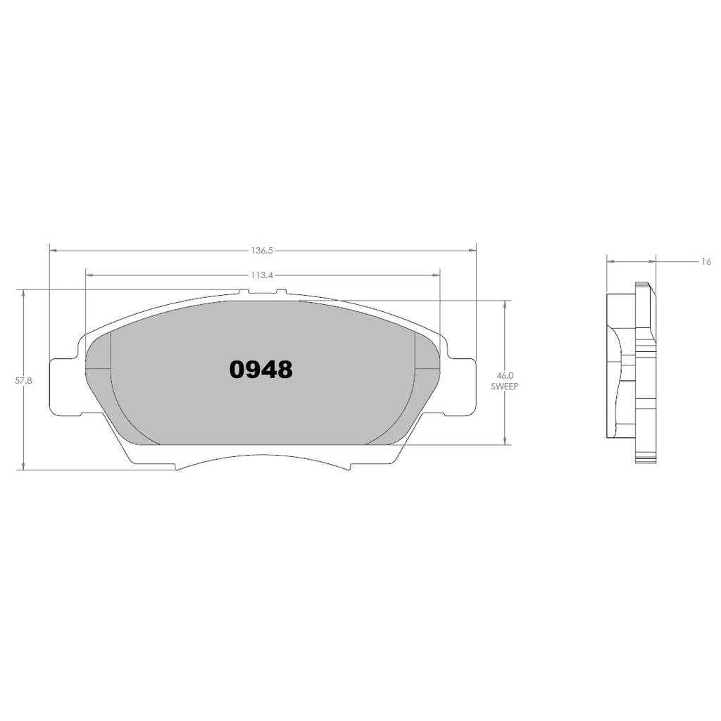 PFC 0948.68.16.64 Front Brake Pads for HONDA Civic (EP / FD / FB) / ACURA ILX (DE) (68 Compound, 16 mm) Photo-0