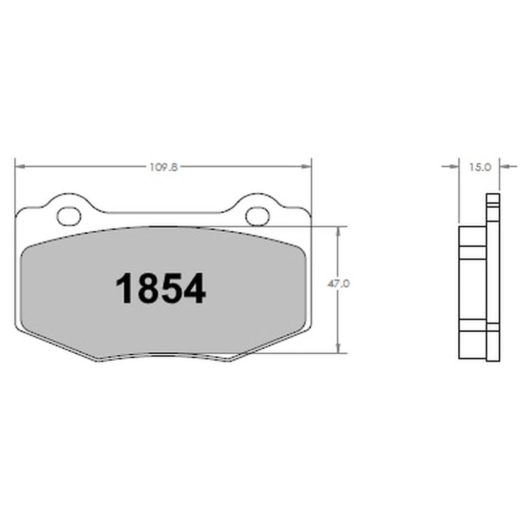 PFC 1854.68.15.64 Rear Brake Pads for CHEVROLET Corvette Stingray (C7) / FORD Mustang Shelby GT350 (S550) (68 Compound, 15 mm) Photo-0