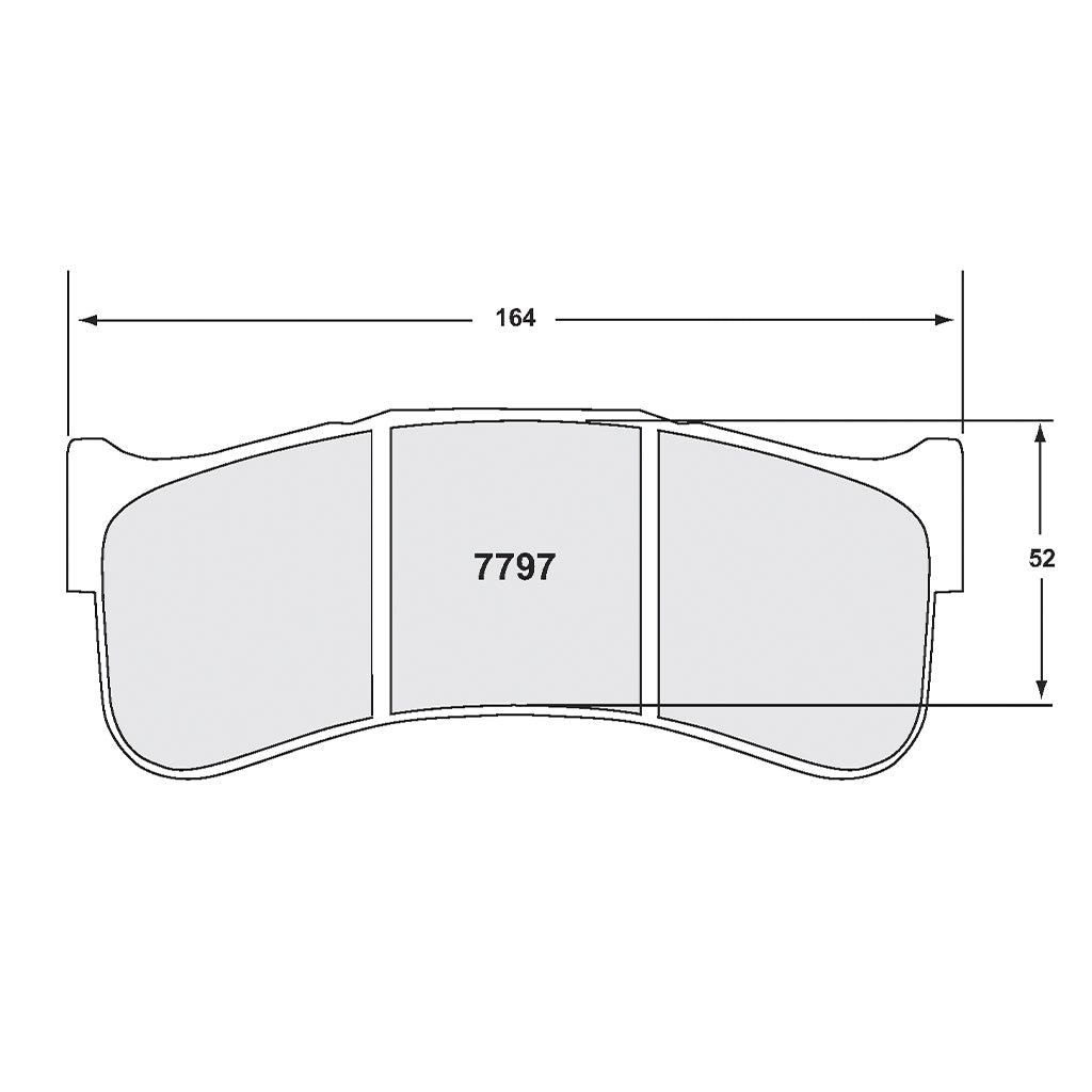 PFC 7797.40.25.44 Brake Pads 40 CMPD 25 mm for PORSCHE 911 GT2 (992) / AUDI R8 LMS Photo-1