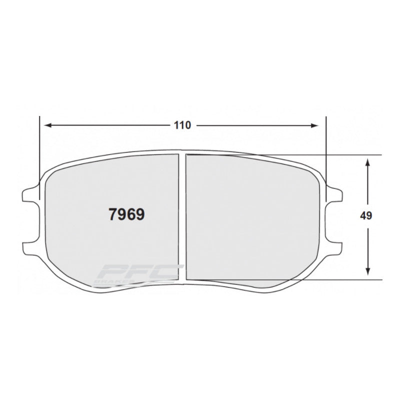PFC 7969.332.26.44 Rear Brake Pads 332 CMPD 26 mm for PORSCHE 991 Cup / Cayman GT4 Clubsport Photo-1