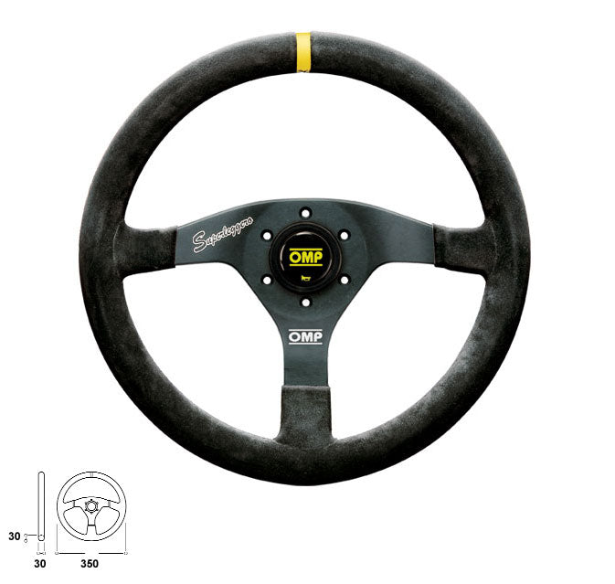 OMP OD0-2020-071 (OD/2020/N) Steering wheel VELOCITA SUPERLEGGERO (light), suede, black, diam.350mm, reach 00mm Photo-0