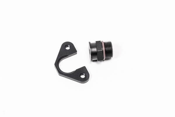 RADIUM 20-0595 Fuel Rail Adapter Fitting FPR 8AN ORB, 7mm Bore, 39mm Offset, M6 for TOYOTA GR Corolla Photo-0 