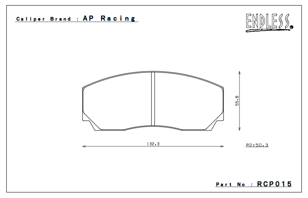 ENDLESS RCP015N35S Front brake pads for AP 5200, Proma 4P, SUBARU N4 gravel (17mm) Photo-0