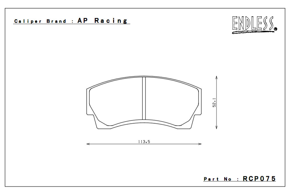 ENDLESS RCP075PC35 Rear brake pads SUBARU N4 (16mm) Photo-0