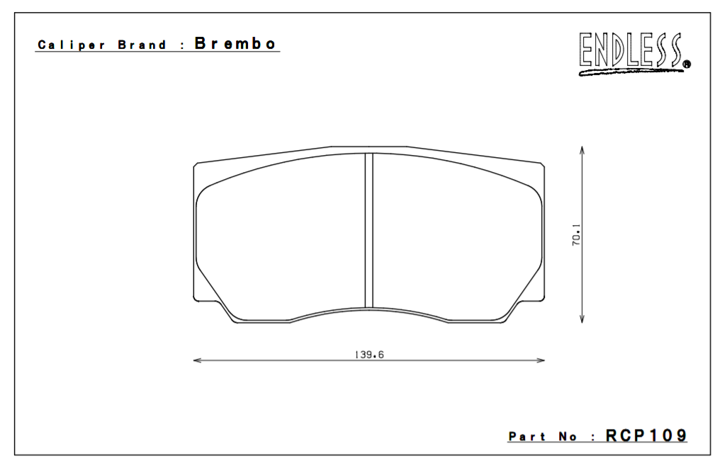 ENDLESS RCP109CCRg Front brake pads BREMBO N-group (17.5mm) Photo-0