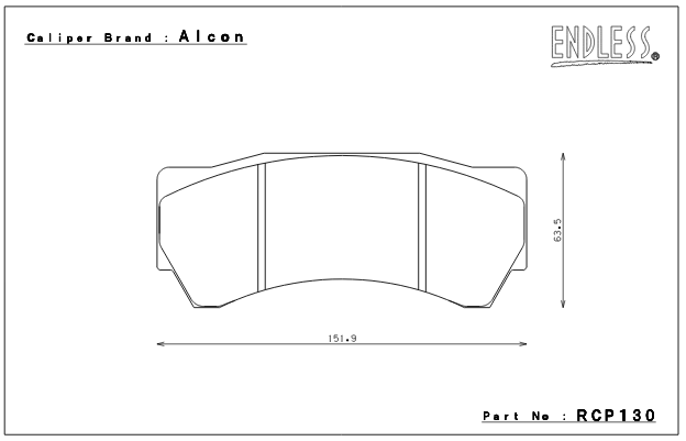 ENDLESS RCP130MX72 Brake pads Alcon caliper Photo-0