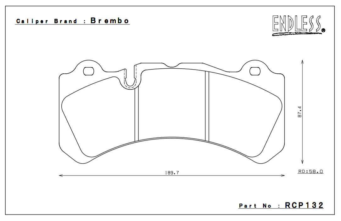 ENDLESS RCP132MX72 Brake pads Alcon caliper Photo-0