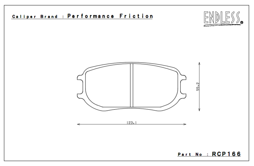 ENDLESS RCP166N05S Rear brake pads for PORSCHE Cayman GT4 CS/991 CUP PFCs 26mm Photo-0