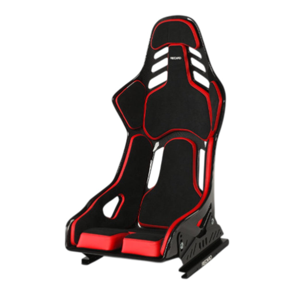 RECARO 078.01.1B22 Race Seat Podium CF Left Side (ABE / FIA 8855-1999), Black Alcantara / Red Leather, Size M Photo-0