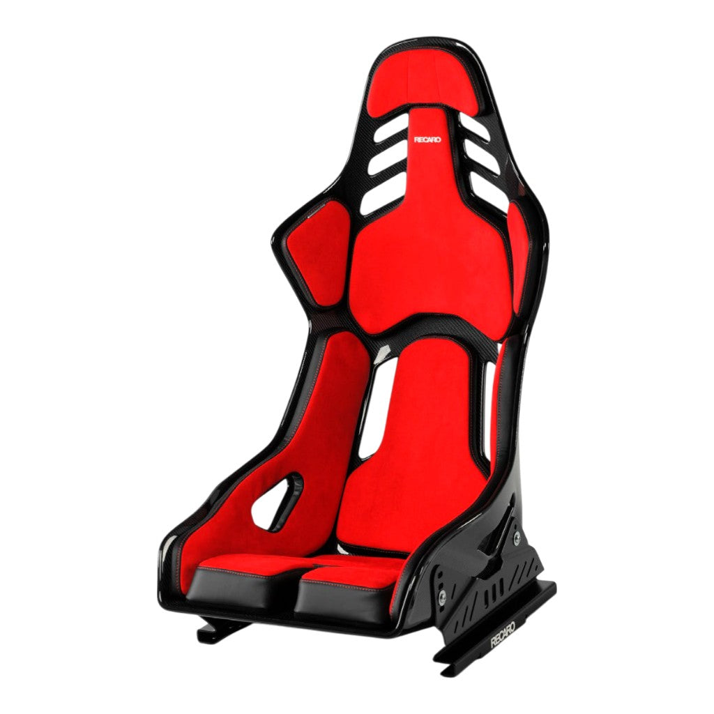 RECARO 078.02.1B23 Race Seat Podium CF Left Side (ABE / FIA 8855-1999), Red Alcantara / Black Leather, Size L Photo-0