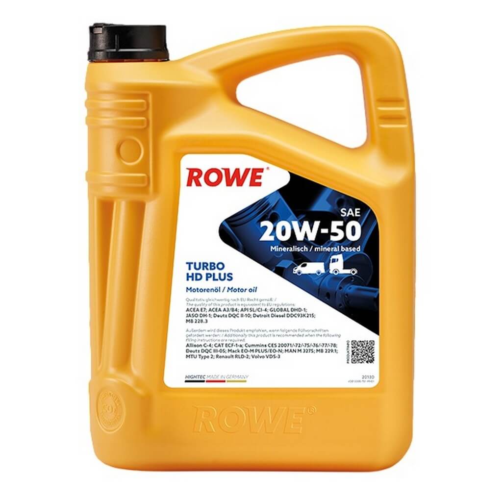 ROWE 20130-0050-99 Engine Oil Hightec Turbo HD SAE 20W-50 Plus (5 Ltr.) Photo-0
