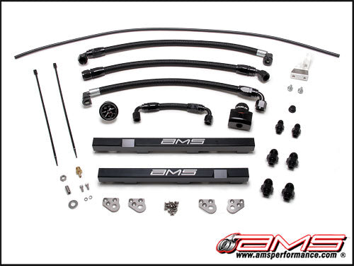 AMS ALP.07.07.0002-1 Fuel Rail Kit With Regulator (Black) for NISSAN GT-R (R35) Photo-0
