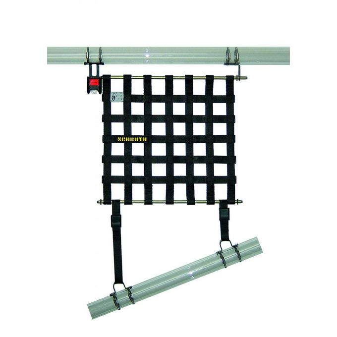 SCHROTH 09543-0 Right Window Net 400 mm x 405 mm (15.75“ x 16“) Black SFI/FIA Photo-0