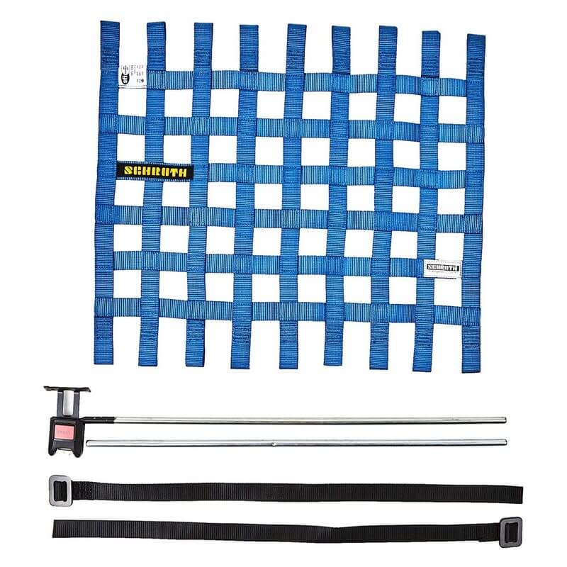 SCHROTH 09543-1 Right Window Net 400 mm x 405 mm (15.75“ x 16“) Blue SFI/FIA Photo-0