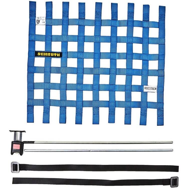SCHROTH 09545-1 Right Window Net 525 mm x 467 mm (20.7 “x 18.4“) Blue SFI/FIA Photo-0
