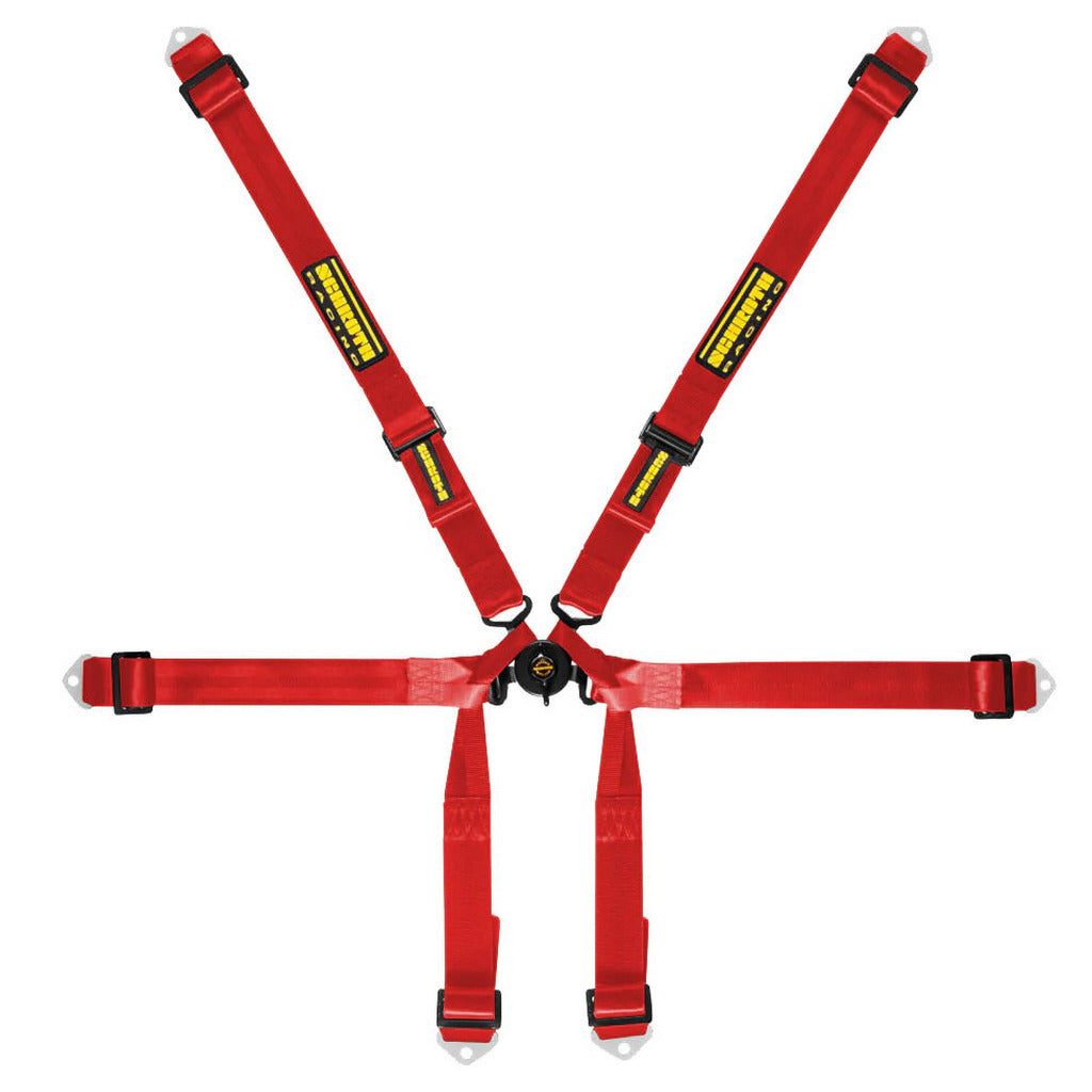 SCHROTH 94620-2 Racing Harness Formula 2x2 6-Point, Red Photo-0