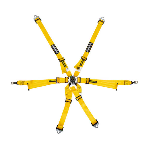 SCHROTH 94700-H3 Seat Belt Profi 6-point 2x2 Yellow for PORSCHE 996 / 997 Photo-0