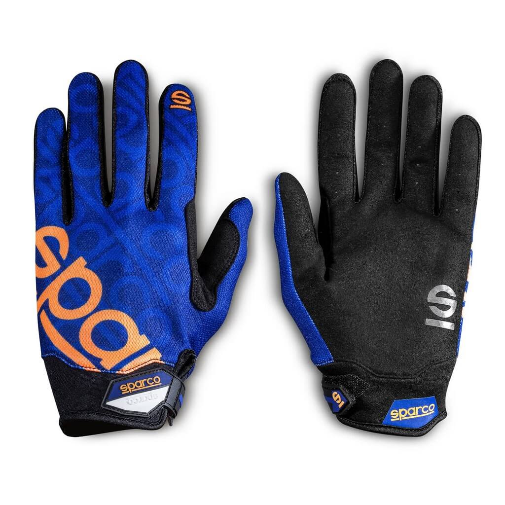 SPARCO 002093BMAF1S Mechanics Gloves Meca-3, Navy Blue / Orange, Size S Photo-0