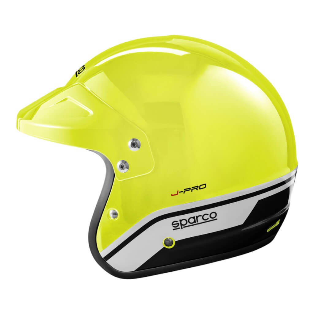 SPARCO 003379GFNR4XL Open-Face Racing Helmet J-Pro ECE06, Fluo Yellow/Black, Size XL Photo-2