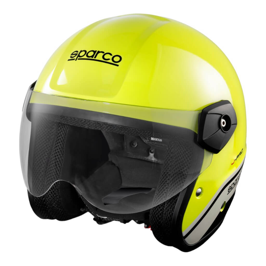 SPARCO 003379GFNR1S Open-Face Racing Helmet J-Pro ECE06, Fluo Yellow/Black, Size S Photo-3