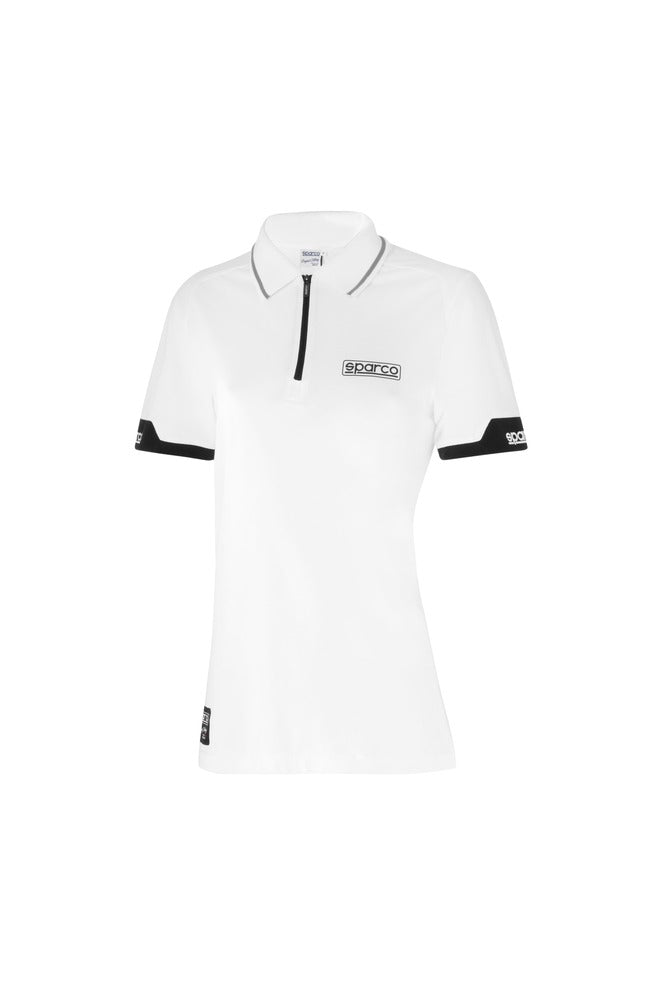 SPARCO 013036LBI2M Polo zip lady white M Photo-0