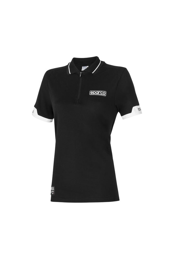 SPARCO 013036LNR1S Polo zip lady black S Photo-0