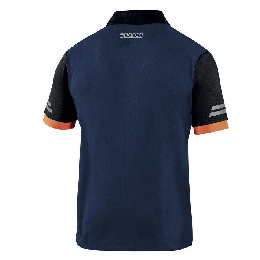 SPARCO 02415BMAF0XS Polo Tech Toledo navy blue/fluo orange XS Photo-1