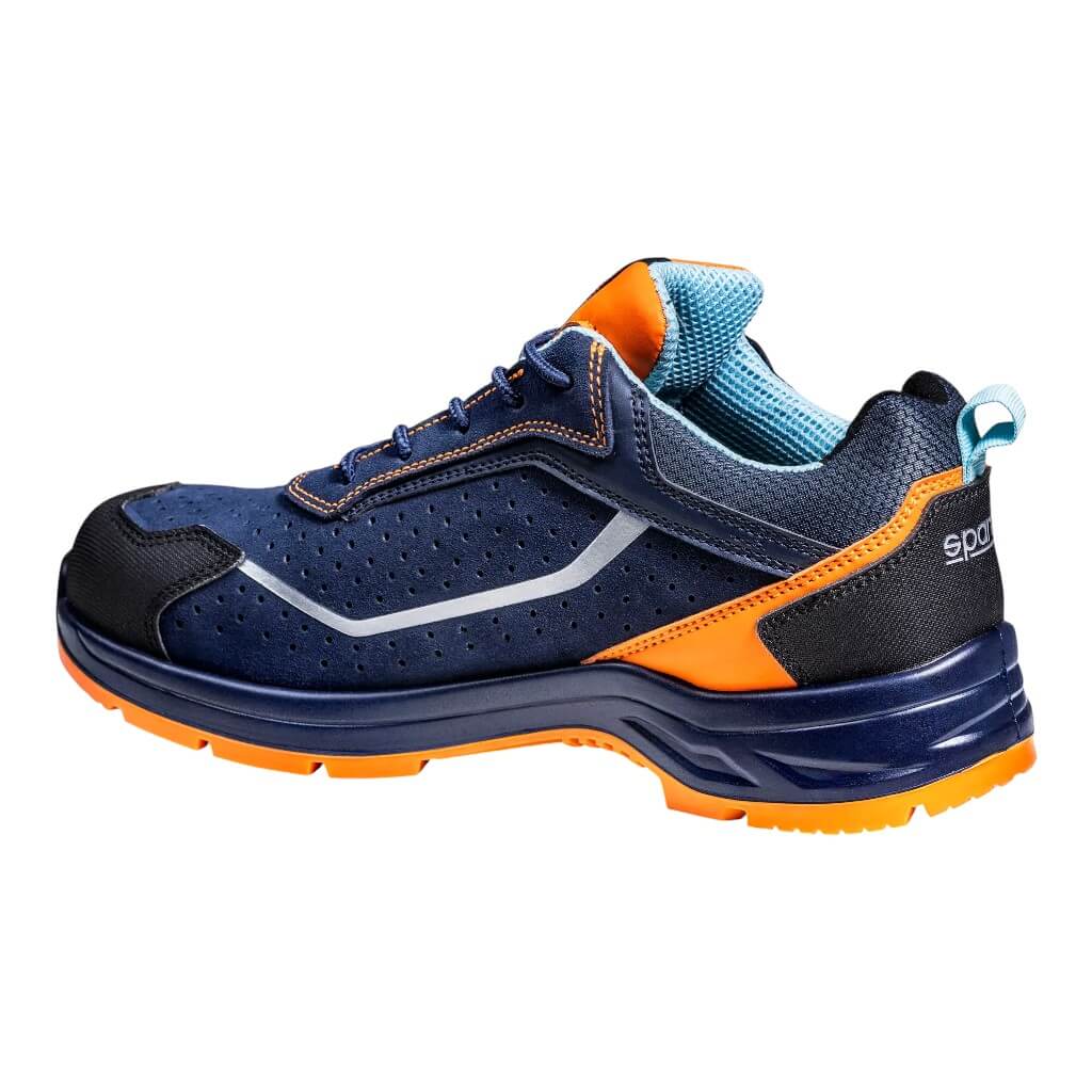 SPARCO 07538GU38BMAF Mechanics Shoes Indy Meteor Gulf S1PS, Navy Blue/Fluo Orange, Size 38 Photo-1