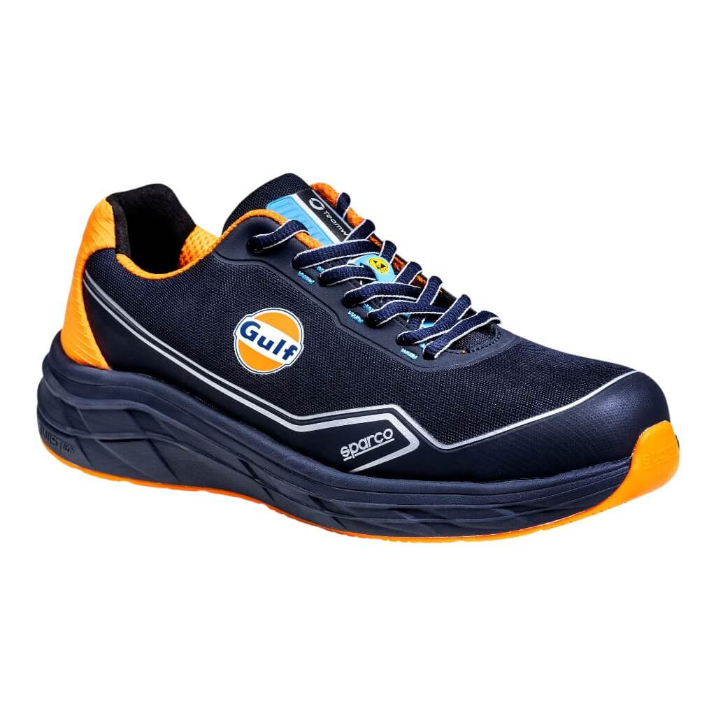 SPARCO 07545GU41BMAF Mechanics Shoes Mirage Gulf S1PS, Navy Blue/Fluo Orange, Size 41 Photo-0
