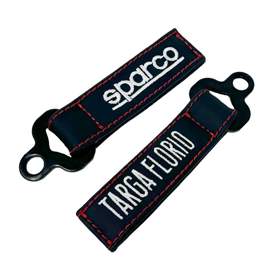 SPARCO 099070TFNR Leather keychain TARGA FLORIO #G2 black Photo-0