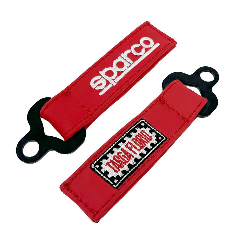 SPARCO 099070TFRS Leather keychain TARGA FLORIO #G1 red Photo-0