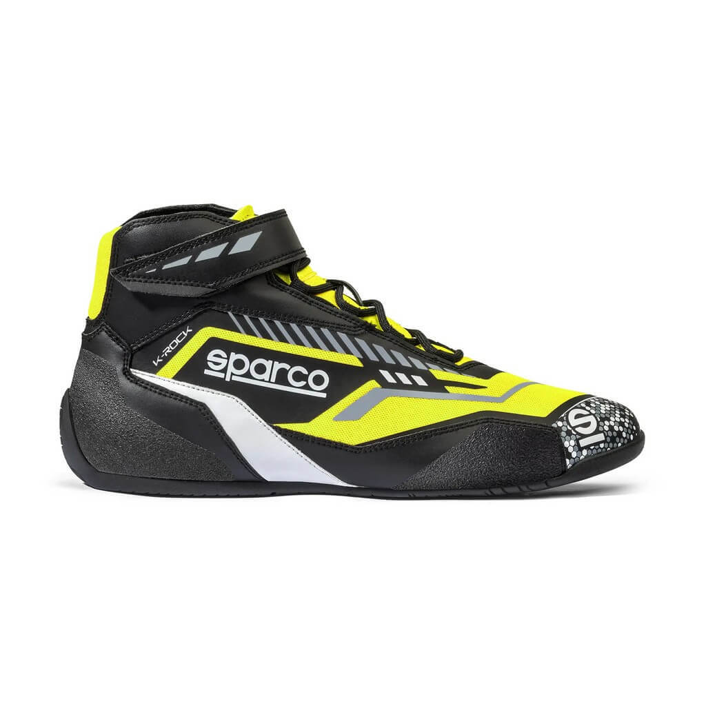 SPARCO BKB0001B0K08042 Karting Shoes K-Rock 2025, Black / Fluo Yellow, Size 42 Photo-0