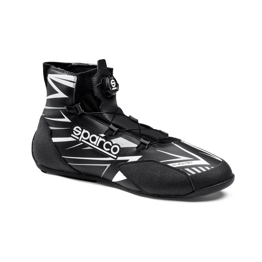 SPARCO BKB0002B0K06043 Karting Shoes K-Rapid Rotor, Black / White, Size 43 Photo-0