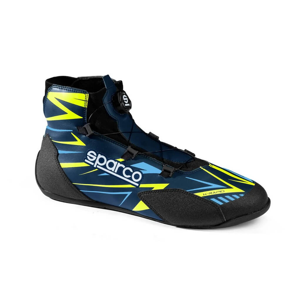 SPARCO BKB0002B0N23046 Karting Shoes K-Rapid Rotor, Marine Blue / Fluo Yellow, Size 46 Photo-0