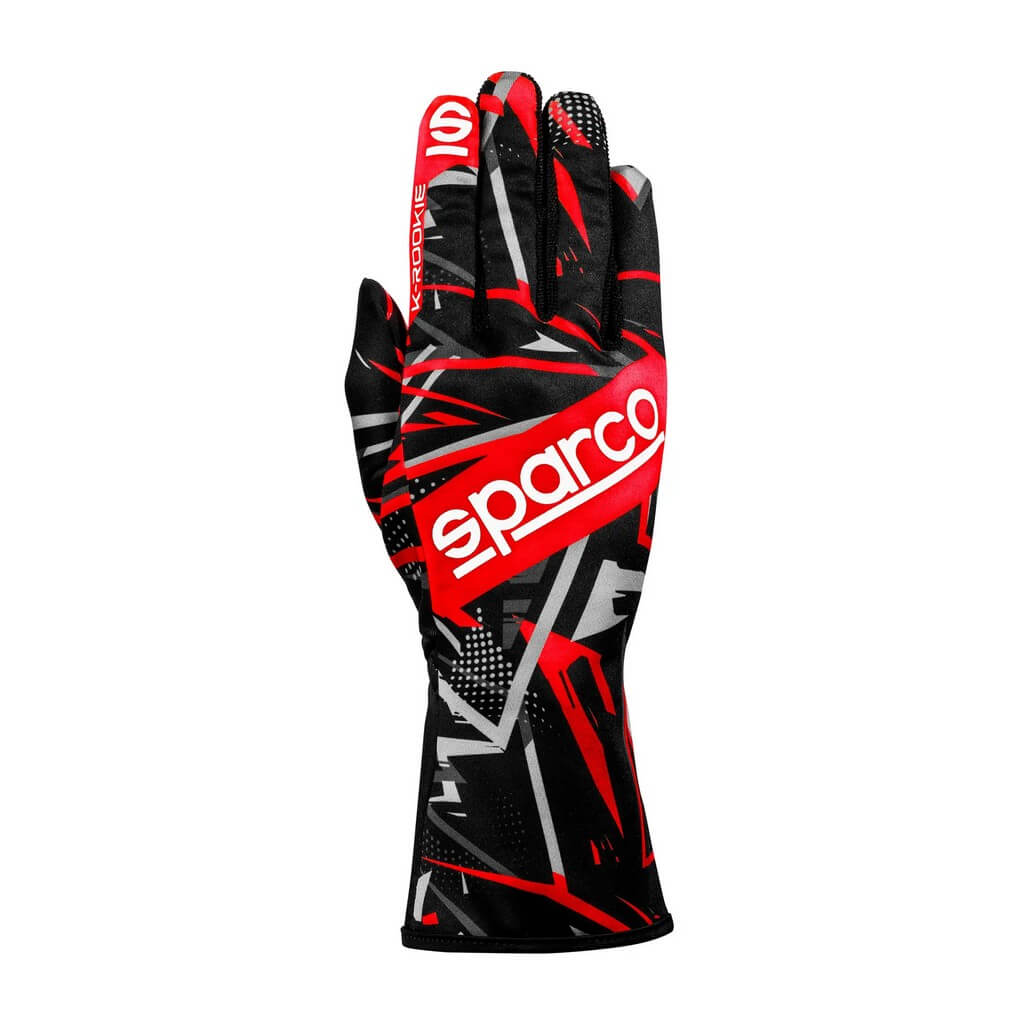 SPARCO BKG0001B0K12013 Karting Gloves K-Rookie, Black / Red, Size 13 Photo-0