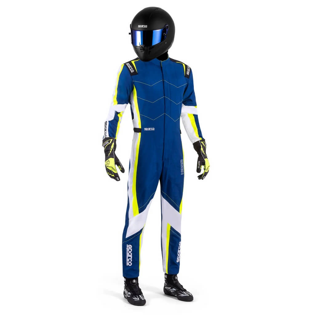 SPARCO BKS0011B0B140XL Karting Suit Kerb Advanced, Light Blue / Fluo Yellow, Size XL Photo-1