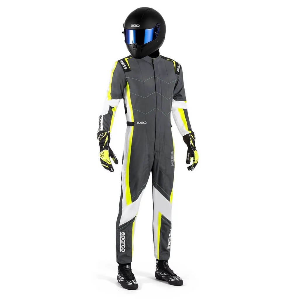 SPARCO BKS0011B0E3300M Karting Suit Kerb Advanced, Dark Grey / Fluo Yellow, Size M Photo-1