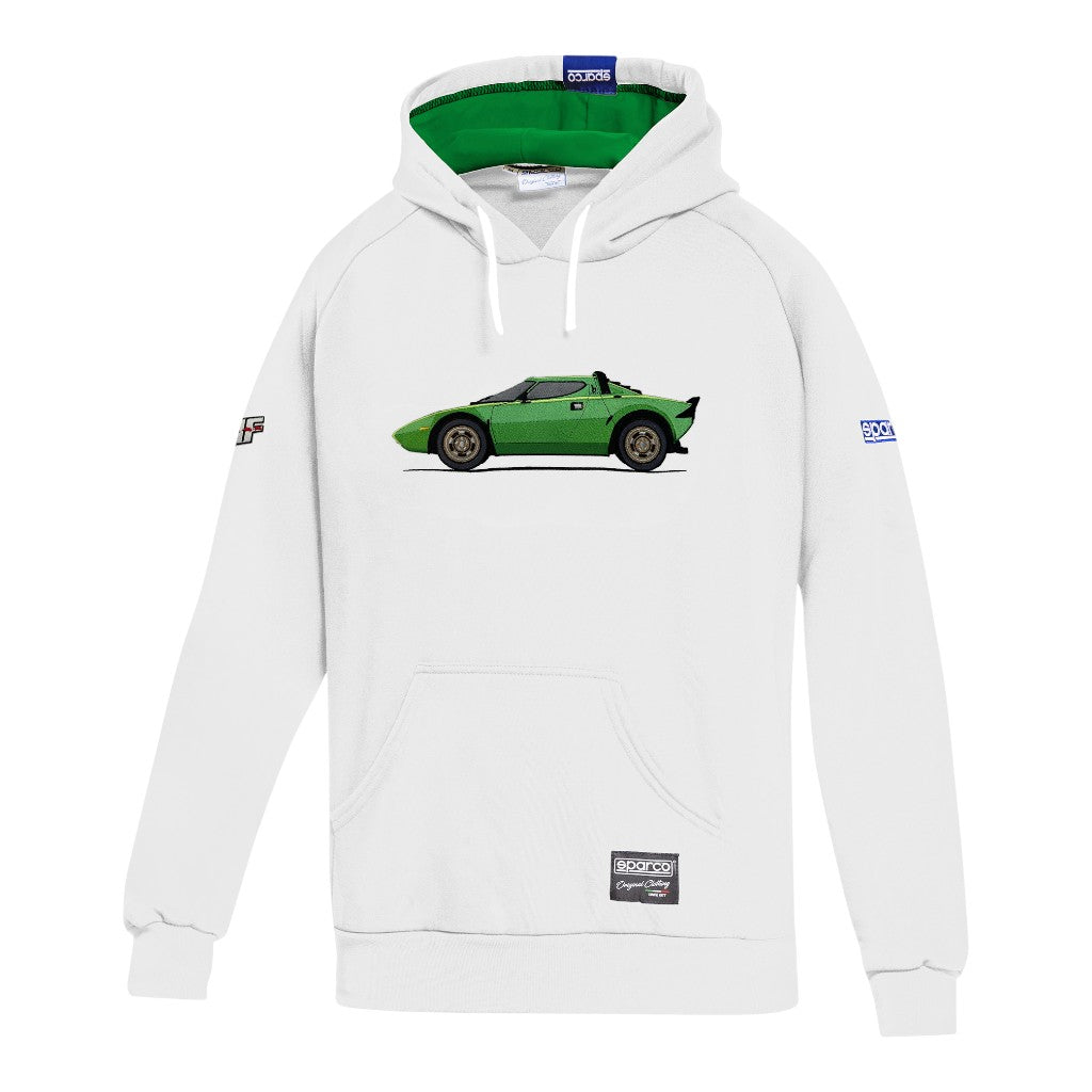 SPARCO BMF0063N0W1000S Hoodie Lancia HF GR, White/Green, Size S Photo-0