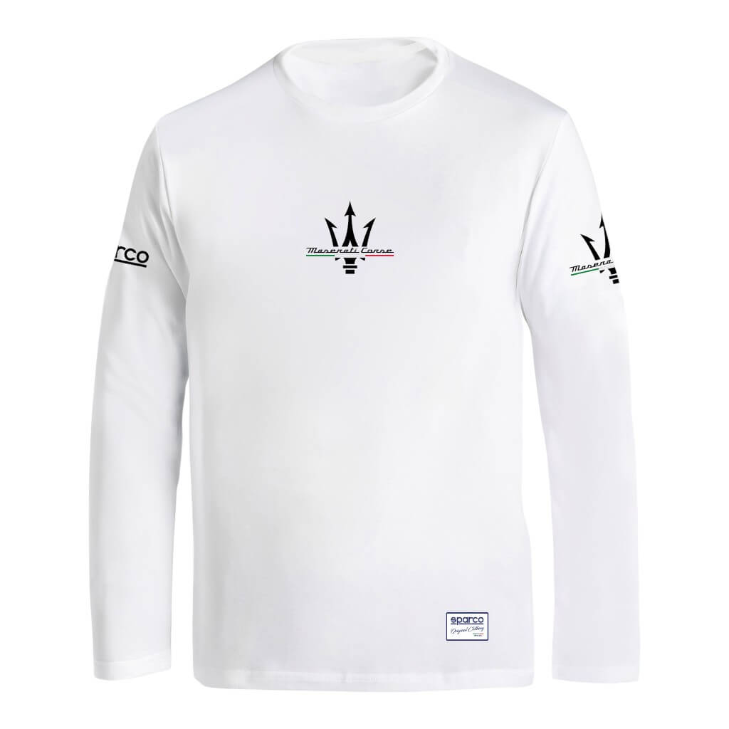 SPARCO BML0060J0W013XL Long Sleeve T-Shirt Maserati, White, Size 3XL Photo-0