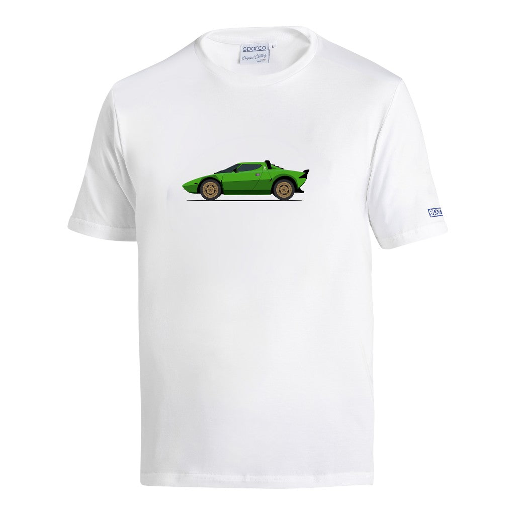 SPARCO BML0087N0W100XS T-Shirt Lancia HF GR, White/Green, Size XS Photo-0