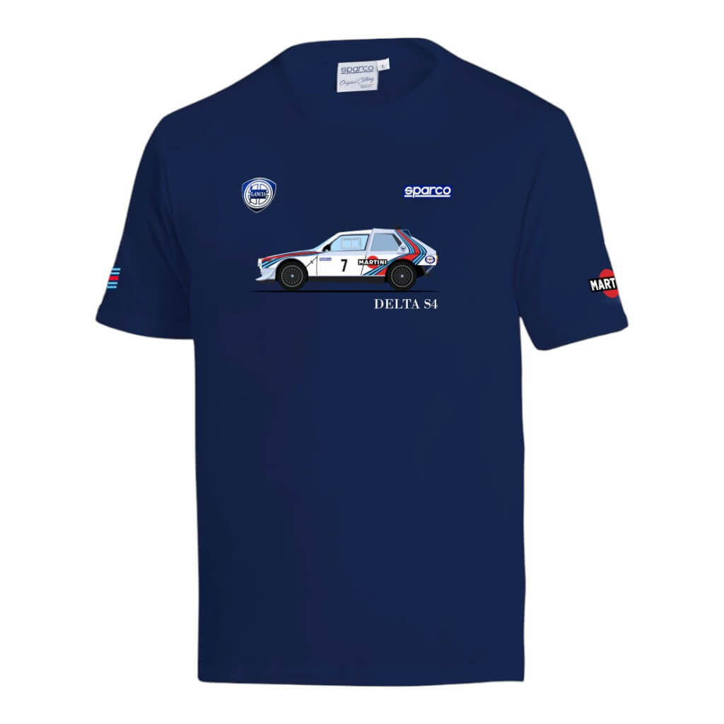 SPARCO BML0092NDN020XS T-Shirt Lancia Martini Racing S4, Blue, Size XS Photo-0