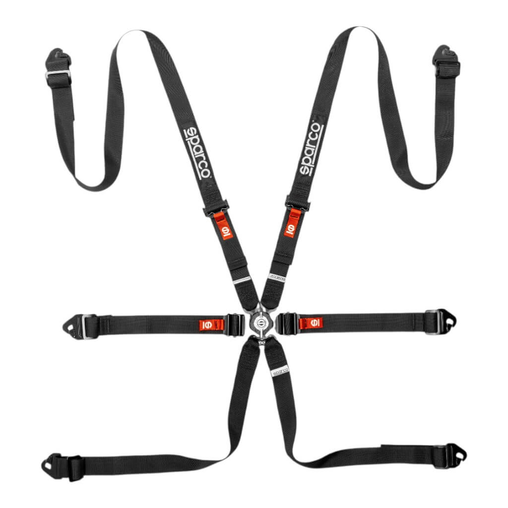 SPARCO BRN0040B0K0100N Harness Competition H-2 PD Steel 26, 6 Point, Black Photo-0