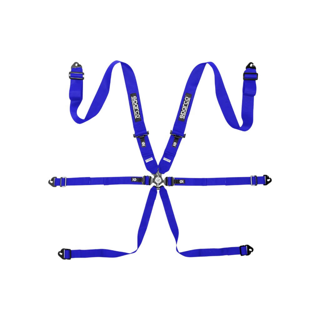 SPARCO BRN0054B0B0100N Safe Harness Competition H3PD, 6 Point, Blue Photo-0