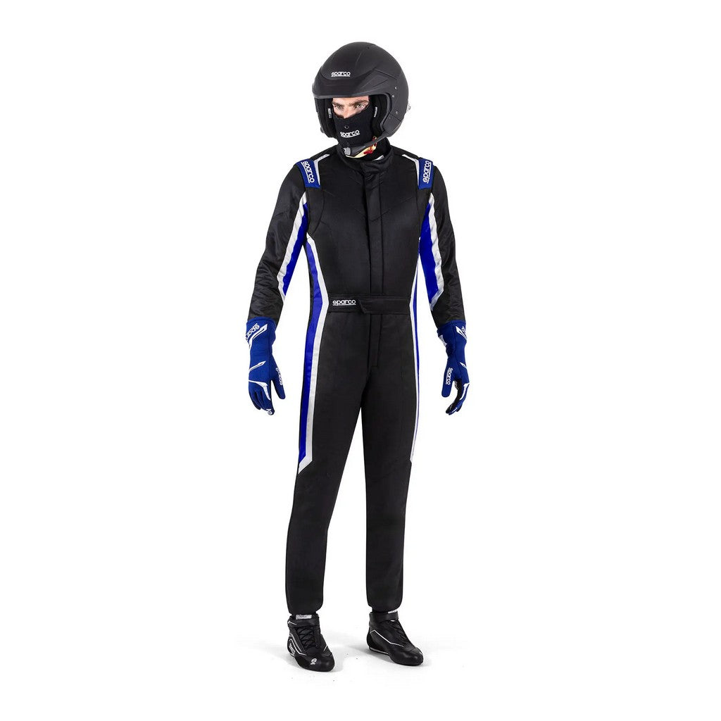 SPARCO BRS0006B0K05064 Racing Suit Sprint (R566), Black / Light Blue, Size 64 Photo-1