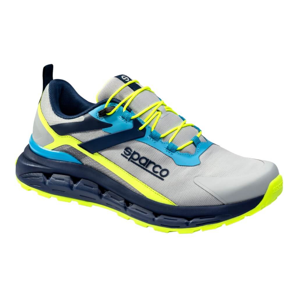 SPARCO BTB0037B0E61037 Teamwork Shoes S-Pike Turini O2, Silver/Blue/Fluo Lime, Size 37 Photo-0