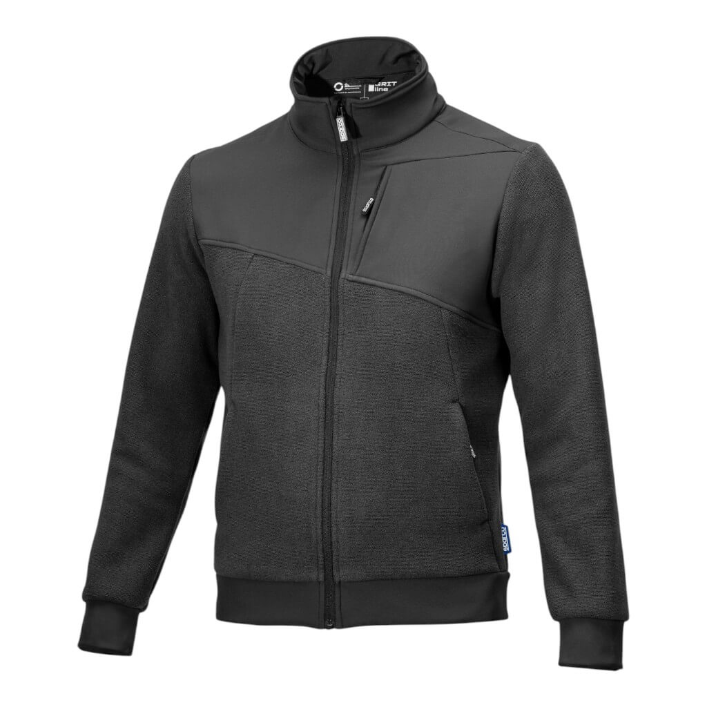 SPARCO BTF0004B0E010XL Full Zip Fleece Grit Crestone, Grey, Size XL Photo-0